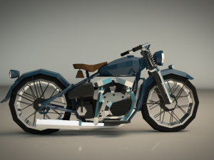 low poly motorcycle 03 3D Model