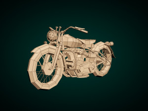low poly motorcycle 03 3D Model