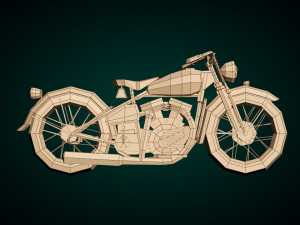 low poly motorcycle 03 3D Model