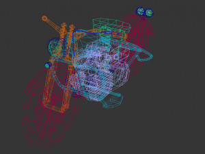 low poly motorcycle 03 3D Model
