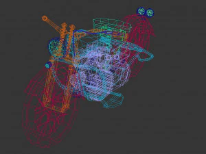 low poly motorcycle 03 3D Model