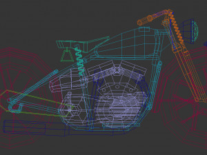 low poly motorcycle 03 3D Model