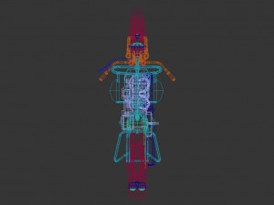low poly motorcycle 03 3D Model