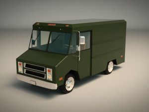 low poly transporter van 03 3D Model