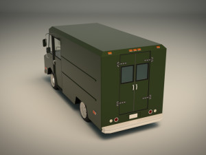 low poly transporter van 03 3D Model
