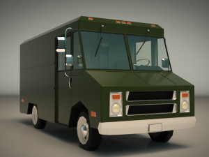 low poly transporter van 03 3D Model