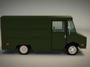 low poly transporter van 03 3D Model