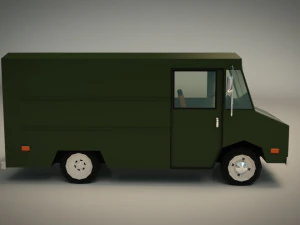 low poly transporter van 03 3D Model