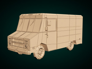 low poly transporter van 03 3D Model