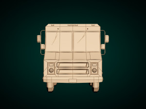 low poly transporter van 03 3D Model