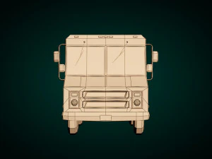 low poly transporter van 03 3D Model