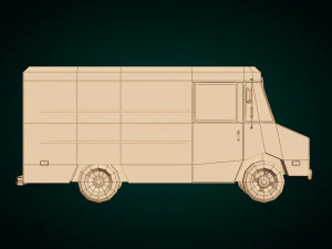 low poly transporter van 03 3D Model