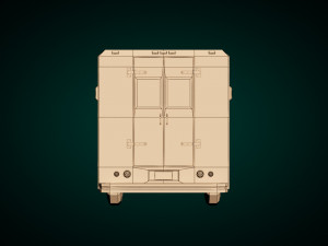 low poly transporter van 03 3D Model