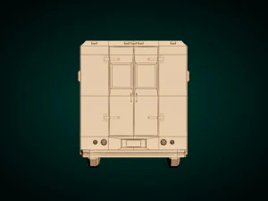 low poly transporter van 03 3D Model
