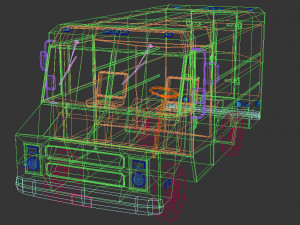 low poly transporter van 03 3D Model