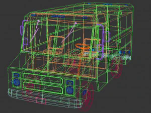low poly transporter van 03 3D Model