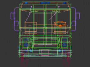 low poly transporter van 03 3D Model