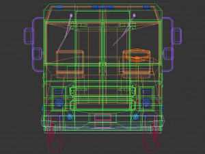 low poly transporter van 03 3D Model