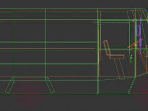 low poly transporter van 03 3D Model