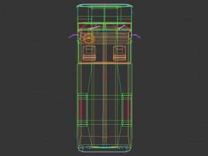 low poly transporter van 03 3D Model