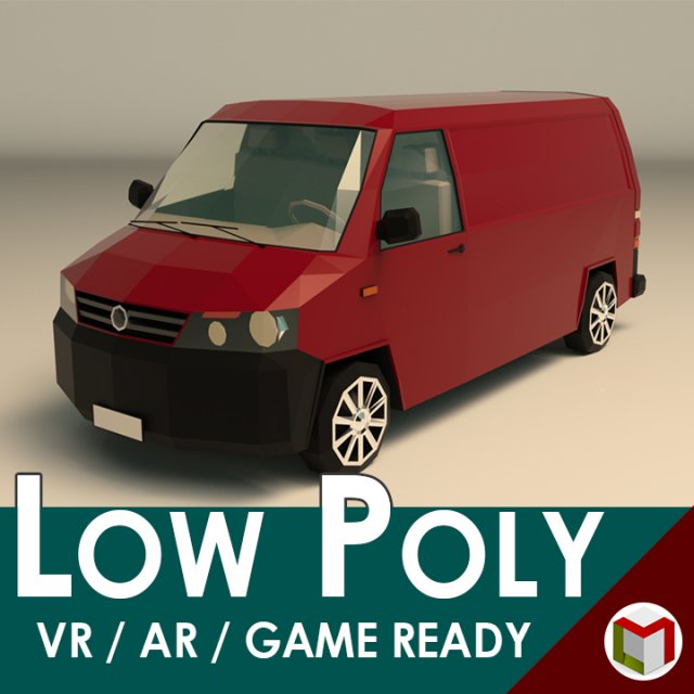 low poly transporter van 04 Model 3D .c4d .max .obj .3ds .fbx .stl .blend 