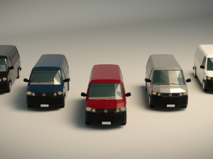low poly transporter van 04 Model 3D