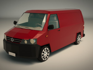 low poly transporter van 04 Model 3D