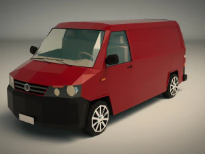 fourgon transporteur low poly 04 Modèle 3D
