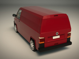 low poly transporter van 04 Model 3D