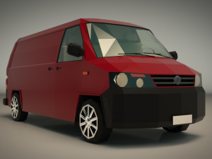 low poly transporter van 04 Model 3D