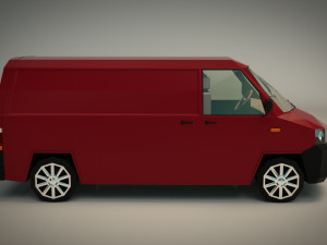 low poly transporter van 04 Model 3D