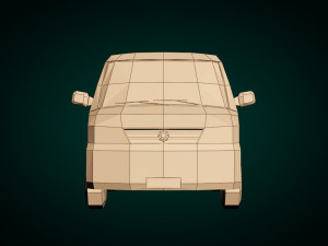low poly transporter van 04 Model 3D