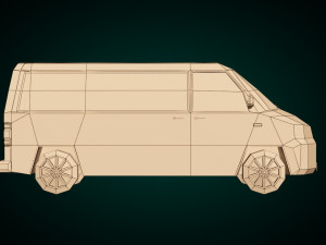 low poly transporter van 04 Model 3D