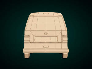 low poly transporter van 04 Model 3D