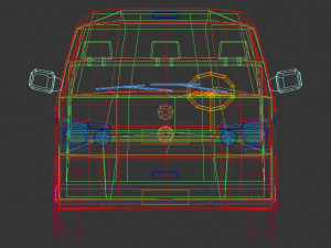 low poly transporter van 04 Model 3D
