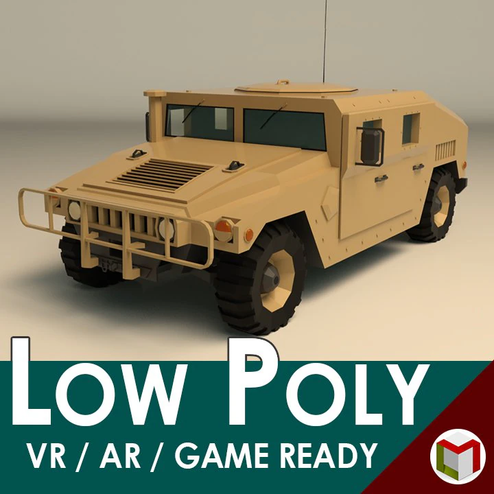 low poly humvee 01 3D Model .c4d .max .obj .3ds .fbx .stl .blend 