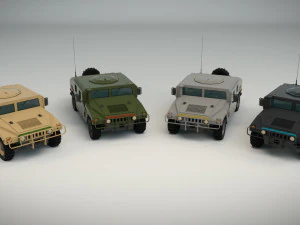 low poly humvee 01 3D Model