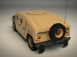 low poly humvee 01 3D Model