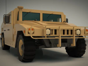 low poly humvee 01 3D Model
