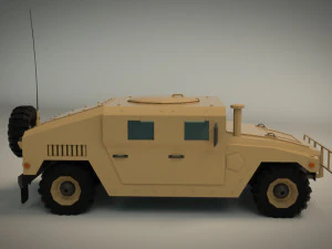 low poly humvee 01 3D Model