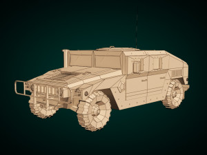 low poly humvee 01 3Dモデル