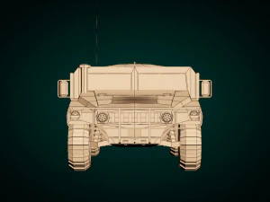 low poly humvee 01 3D Model