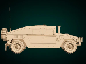 low poly humvee 01 3D Model