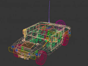low poly humvee 01 3D Model