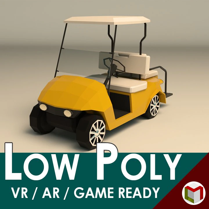 carrello da golf low poly Modello 3D .c4d .max .obj .3ds .fbx .stl .blend