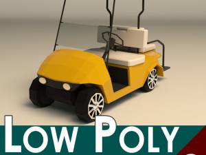 low poly golf cart 3D Model