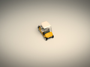 low poly golf cart 3D Model
