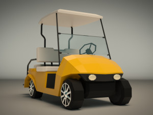 low poly golf cart 3D Model
