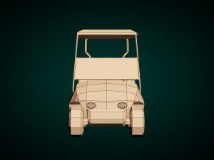 low poly golf cart 3D Model