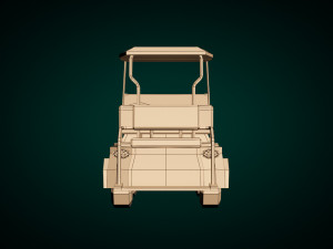 low poly golf cart 3D Model